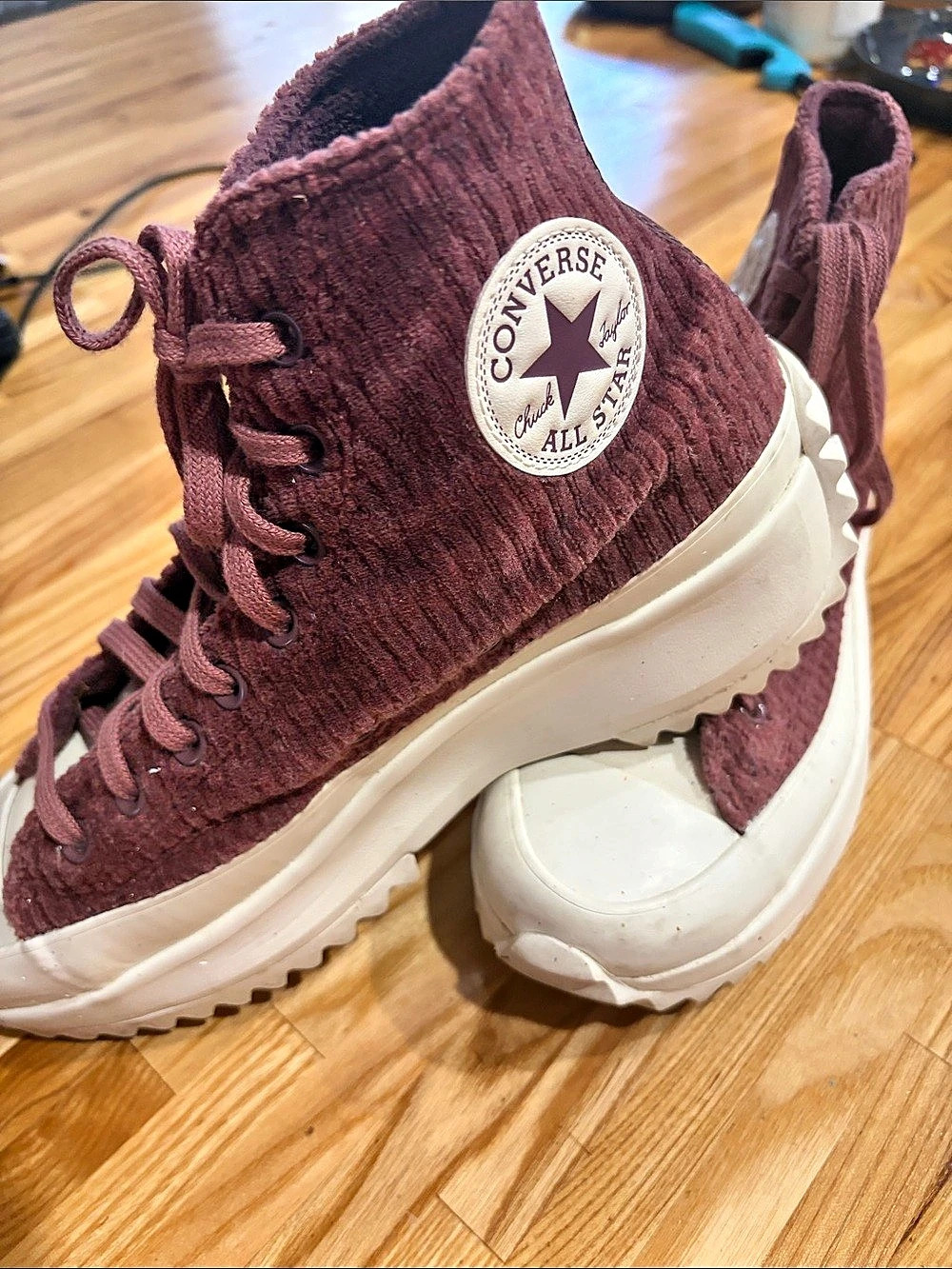 Converse Chuck Taylor All Star High Top Corduroy Sneakers Purple/Maroon US 8